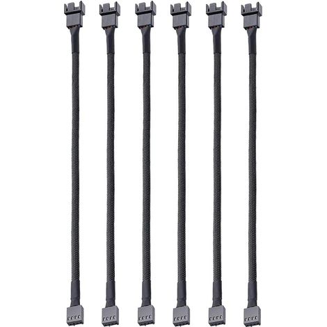 Gebildet 6pcs 4Broches PWM Extension de Ventilateur Connecteur de Câble D'Alimentation Boîtier Mâle à Femelle pour Ordinateur (26cm) (1/5)
