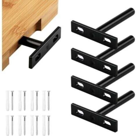 Support d'étagère flottant invisible 3 pouces 4 supports avec vis et chevilles Fixation murale pour étagère décorative (1/4)
