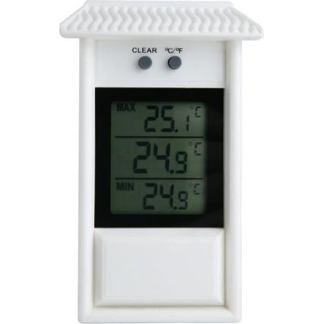 Thermomètre Extérieur - Mémoire des Températures Mini et Maxi - LCD 40 x 46 mm - -20° à +50°C (1/2)