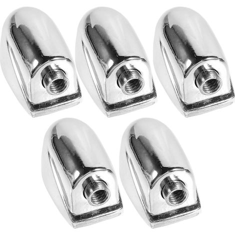 Lot de 5 fixations de caisse claire à extrémité unique, crochets de connexion, accessoires de batterie, pièces de rechange WC21 (argent) (1/4)