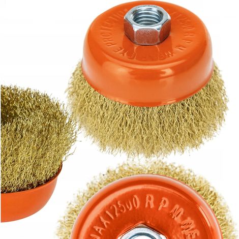 Brosse frontale sertie en laiton 3″ M14 75 mm VERGIONIC