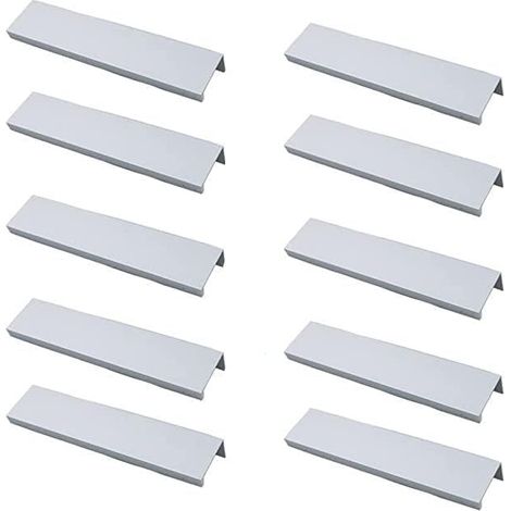 (Weiß) 10er-Pack schwarzer Griff, schwarzer Möbelgriff – unsichtbarer Griff, schwarzer Küchenmöbelgriff, mattschwarzer Möbelgriff aus Aluminiumlegierung, Achsabstand 128 mm