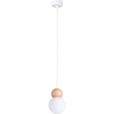 Weiße Pendelleuchte mit Holzelement pekka 1xG9 8W SL.1390 Sollux Lighting (1/5)