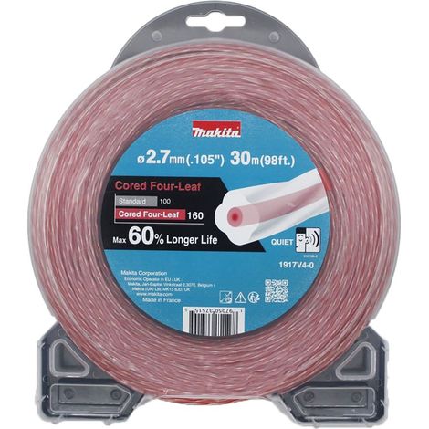 Fil de nylon Makita Four-Leaf 1917V4-0 2,7 mm Rouge 30 m
