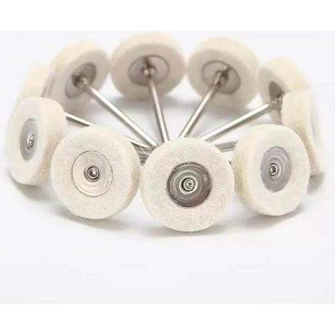 Kit de 10 disques de polissage en feutre Irovami - 25 mm, tige 3 mm, pour métal, plastique, verre et bois, compatible perceuse et outil rotatif (1/4)
