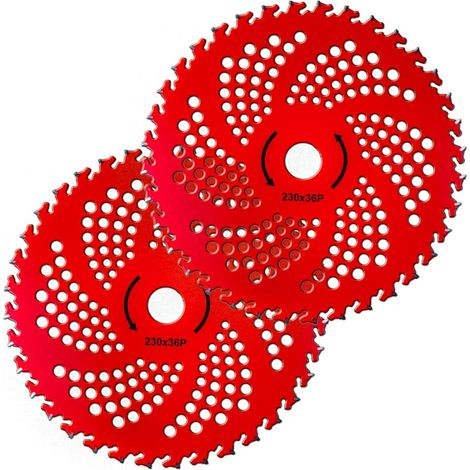 Lot de 2 lames en carbure de 9 pouces (23 cm) à 36 dents, sans marque, pour débroussailleuses, coupe-bordures et débroussailleuses classiques.