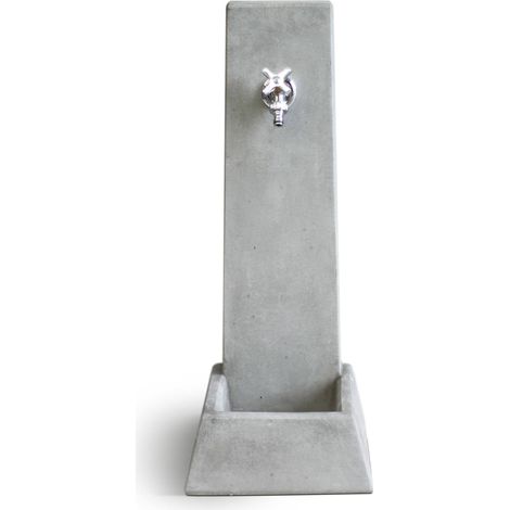 Fontana da Giardino Senza Rubinetto in Cemento Granulato di Marmo Malmo Grigio