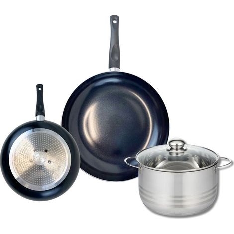 Ensemble de 2 Poêles de cuisson 20 et 28 cm et 1 faitout 20 cm Elo Prima Brillant (1/5)