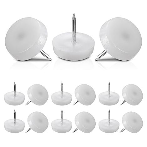 Pack Furniture Sliders for Hardwood Floors - Floor Protectors for Chair Legs - Nylon Slides for Moving Furniture - 16mm Furniture Glides for Chair Leg Protectors (1/5)