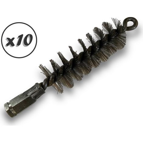 Lot de 10 Brosses à tube PRO INOX Ø 35 mm Raccord M12175 femelle Ame en acier torsadé Nettoyage brossage tube et canalisation Kibros 41SCI35x10