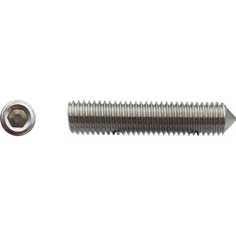 Vis sans tête à bout pointeau six pans creux (STHC) Inox A2 - 4 x 25 mm - BIVI