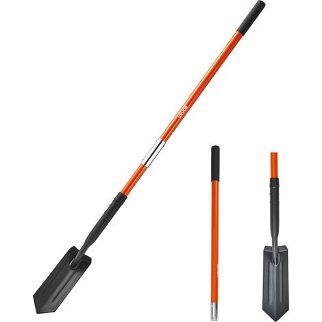 VEVOR Pala Trincea, Lunghezza 1425 mm, Scavatrice da Trincea Stretta con Manico in Fibra di Vetro e Impugnatura Antiscivolo, per Giardinaggio, Edilizia, Scavi e Rimozione della Neve (1/5)