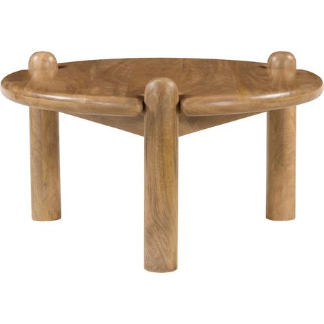 Runder Couchtisch aus massivem Mangoholz in dunkler Farbe TORI (1/5)