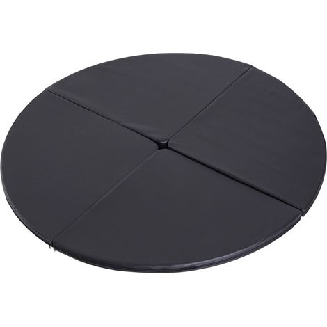 Runde Pole-Dance-Matte 150 cm x 5 cm Schwarz (1/5)