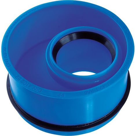 Réducteur interne en PP pour eaux usées DN 110/75 (bleu) pour tuyaux à parois épaisses