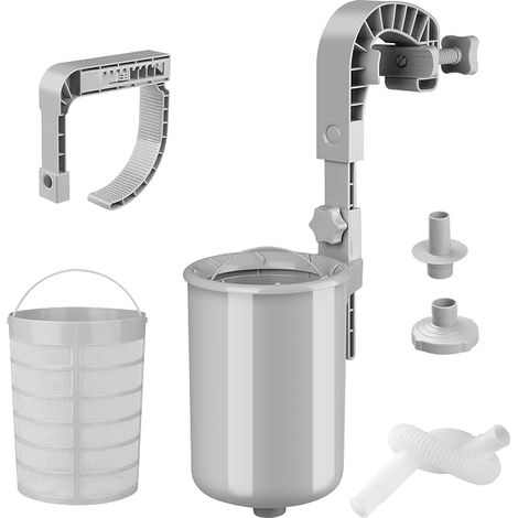 Skimmer for Above-Ground Pool, Above-Ground Pool Skimmer with Filter Basket 60 Mesh, Automatic Cleaning Leaves Debris Water, Wall Mounted with Filter Basket, with Bracket (1/4)