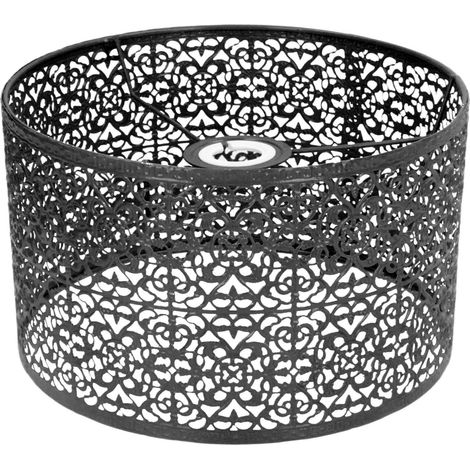GARRYFIZH Abat-jour ajouré en métal, culot E27/E14, usage universel, bonne dissipation de la chaleur, finition élégante, noir