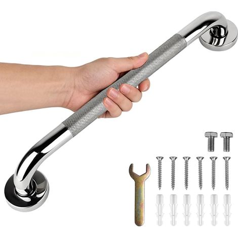 Barre de Maintien Douche,40cm Antidérapant Acier Inox Maintien Poignée Douche,Barre d'appui WC avec Surface Moletée,pour Personnes Âgées, Enfants,Personnes Handicapées et Femmes Enceintes (1/5)