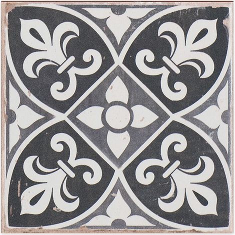 Carrelage Vintage Noir Patchwork 33x33x0,95 cm Vintara - Sol et mur intérieur (vendu par carton de 1,09 m²) - RO'MA CARRELAGE
