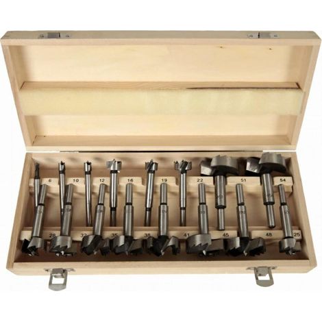 Forstner S470 - Juego de brocas para madera (16 piezas, 6-54 mm)