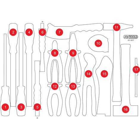 KS TOOLS Leere Schaumstoffeinlage zu 811.0017 ( 811.0017-97 ) (1/2)