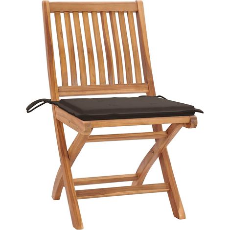 Maison Exclusive - Klappstühle mit Kissen, 4-teilig, Massivholz T (1/5)