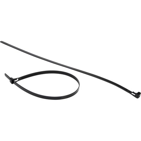 Lot de 50 serre-câbles en nylon polyamide 6,6 Noir 7,5 x 370 mm Résistant aux UV et aux intempéries