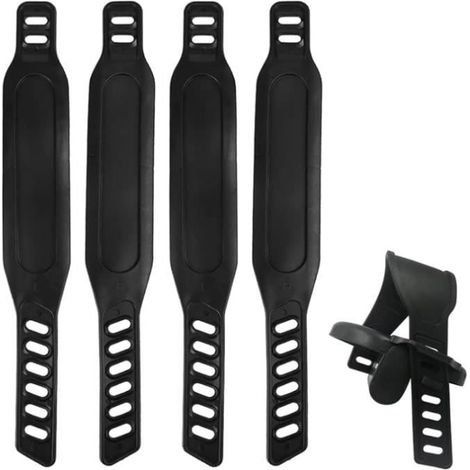Sangles de Pédale - Universel - Caoutchouc - 2 Paires - Réglables - Confortables