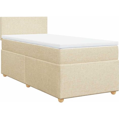 Maison Exclusive - Boxspringbett mit Matratze Creme 80x200 cm Sto