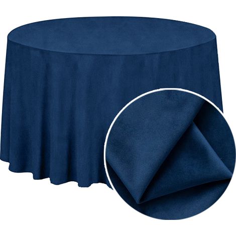 Tovaglia rotonda in velluto opaco, 320 cm, blu navy