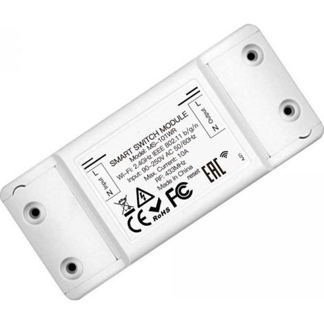 Interruttore WIFI 2.4G + RF 433MHz 10A TUYA, Smart Life 10A AC 90-250V 50/60HZ 2200W