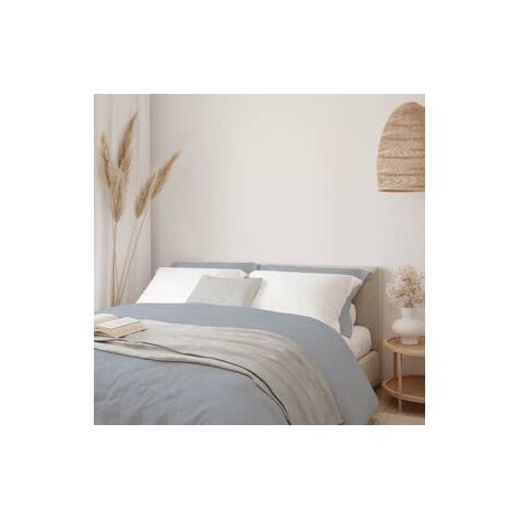 Housse de Couette 100% Coton peigné Satin 300 Fils/cm² Lit : 260x240 Couleur : Bleu Ciel