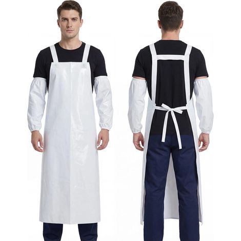 Tablier Imperméable Tablier de Travail PVC Résistant Huile et Eau 110x80cm Tablier Boucher Homme et Femme Apron pour Jardinage (1/4)