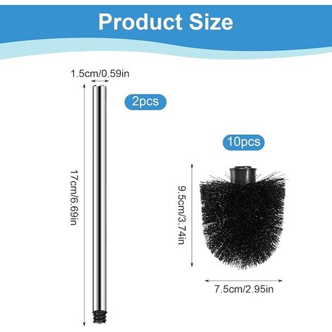 Silicone Toilet Brush, Toilet Brush with Quick Drying Brackets, TPR Bristles Flexible Flat Head, Wall and Floor, Toilet Brush Set for Bathroom (1/4)