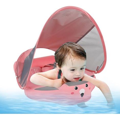 BelleRise - Flotteur Bébé Nageur–Baldaquin & Anneau Cou Ergonomique – Tapis Gonflable Sécurisé – Entraînement Natation 3-36 Mois (1/5)