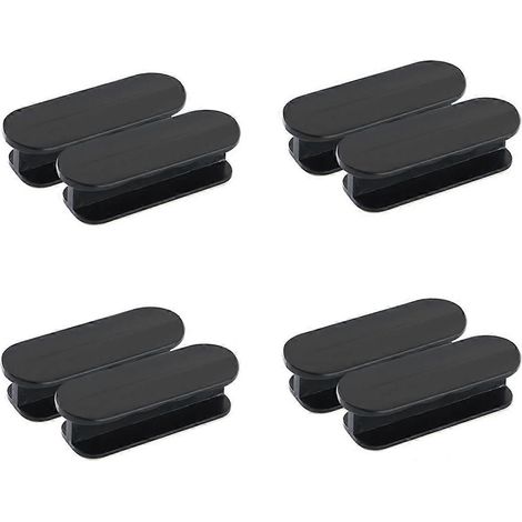 Lot de 8 poignées adhésives noires pour portes et fenêtres, poignées autocollantes, poignées de placard de cuisine auxiliaires (1/4)