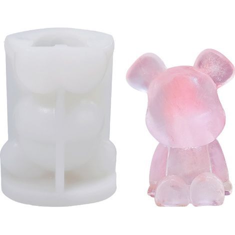 Niedliche 3D-Eiswürfel-Schablonen aus Silikon in Bären-/Hasenform zum Selbermachen. (1/5)