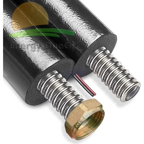 Tubazione Solarflex doppia in acciaio inox spess. isolante 13mm DN25 - 15 metri + kit