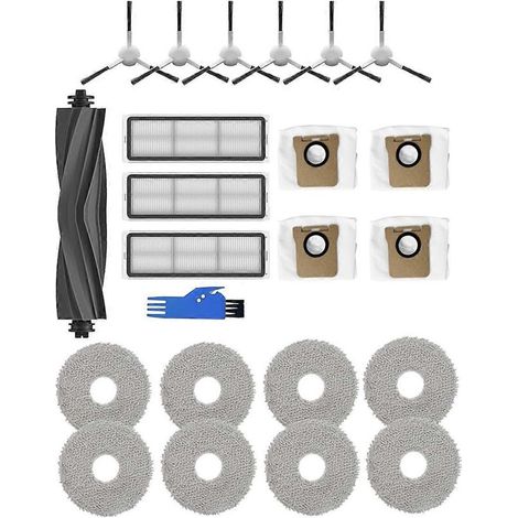Pour aspirateur robot Dreame L10S Ultra, L10 Ultra : brosse latérale principale, filtres HEPA, sacs à poussière et lingette de nettoyage (1/5)
