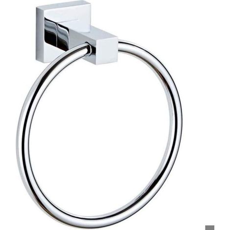 Porte-serviettes, anneau porte-serviettes chromé, porte-serviettes mural en acier inoxydable, porte-serviettes rond pour sa (1/4)
