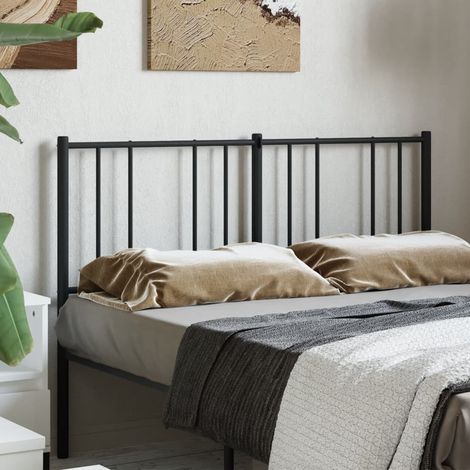 Tête de lit Classique - Armoire de tête de lit pour Chambre en métal noir 150 cm -30352 (1/5)