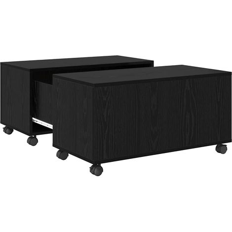 Maison Exclusive - Couchtisch Schwarz Eichen-Optik 75 x 75 x 38 c