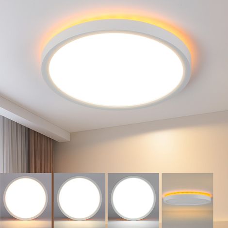 GBLY Deckenlampe LED Deckenleuchte Flach - Schlafzimmerlampe 22CM Badezimmerlampe 18W Küchenlampe Schlafzimmer weiß Deckenbeleuchtung Flurlampe Decke Badlampe 3000K - 6500K für Küche Flur