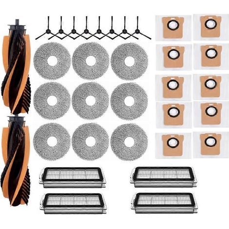 Set mit 33 Ersatzteilen für den JONR P20 PRO / T5 Pro Saugroboter: Hauptbürste, Staubbeutel, HEPA-Filter und Reinigungstuch. (1/5)