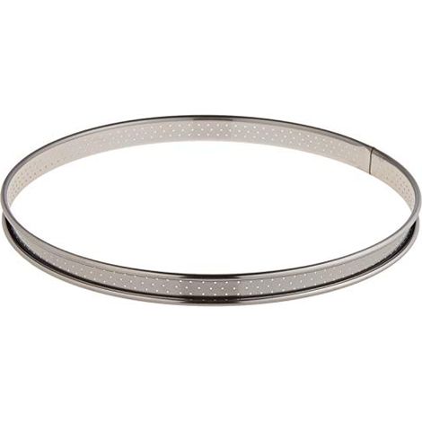 De Buyer circolare Stampo per torte ad anello perforato con bordo arrotondato, diam cm 26, 3093.26, acciaio inossidabile, Diametro 26 cm (1/4)