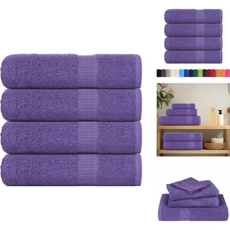 Badetücher 4 Stk. Lila 100x150 cm 360 g/m² 100% Baumwolle - Badetuch - Badetücher - Duschtuch - Handtuch (1/5)
