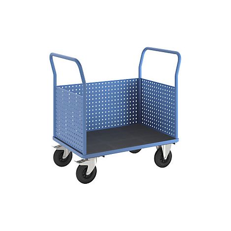 eurokraft pro Carrello a pianale con 3 pareti alte in lamiera (1/2)