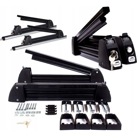 Skiträger für 5 Paar Ski, Halterung für 4 Bretter, Amos Skischloss, 5 Aluminium