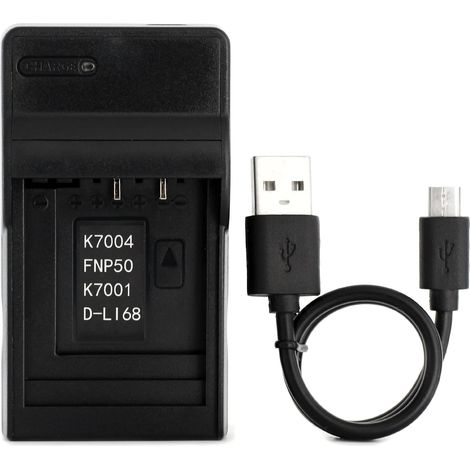 NP-50 USB Chargeur pour FinePix F200EXR, F300EXR, Compatible avec FinePix F500EXR, F550EXR, F660EXR, F750EXR, F770EXR, F800EXR, F850EXR, F900EXR, X10, X20 Caméra (1/5)