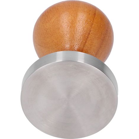 Pilon à café en acier inoxydable de 58 mm avec manche en bois - Accessoires pour café (1/5)